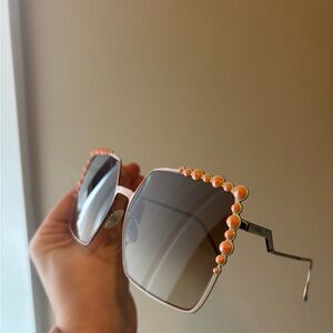 Trendy Sunglasses with Orange Accents